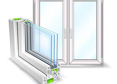 Window profile Window profile with tree glass surface, vector illustration